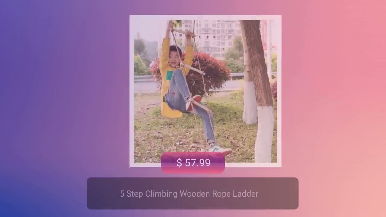 5 Step Climbing Wooden Rope Ladder