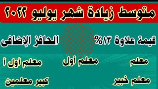 صافي مرتبات المعلمين فى يوليو ٢٠٢٢، العلاوة 13٪+الحافز الإضافي والأساسي الجديد،احسب مرتبك بعد الخصم