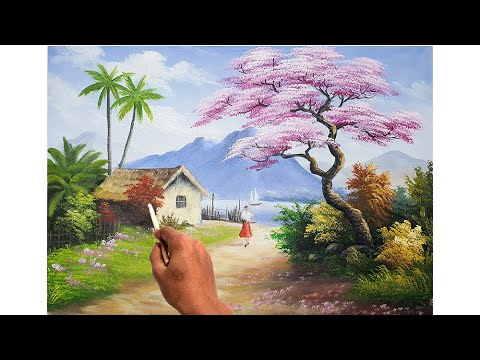 Video Học vẽ tranh phong cảnh, Tự học vẽ tranh online Mỹ... - youtube