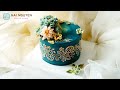Decorate a stylized buttercream flowers cake  bnh hoa kem b trang tr cch iu p m n gin