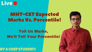 Tell Us Marks We'll Tell Your Percentile! | Live Expected Marks Vs. Percentile | mht cet 2021 |
