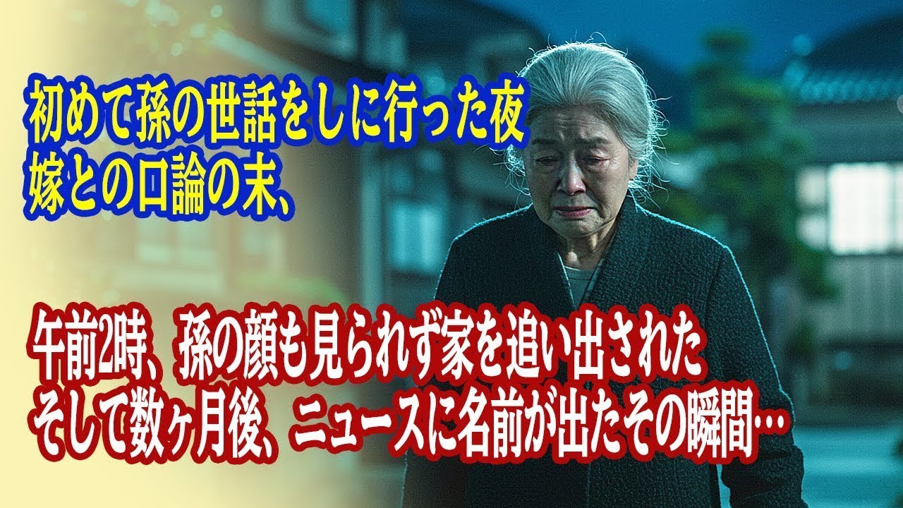 初めて孫の世話をしに行った夜嫁との口論の末、午前2時、孫の顔も見られず家を追い出されたそして数ヶ月後、ニュースに名前が出たその瞬間…