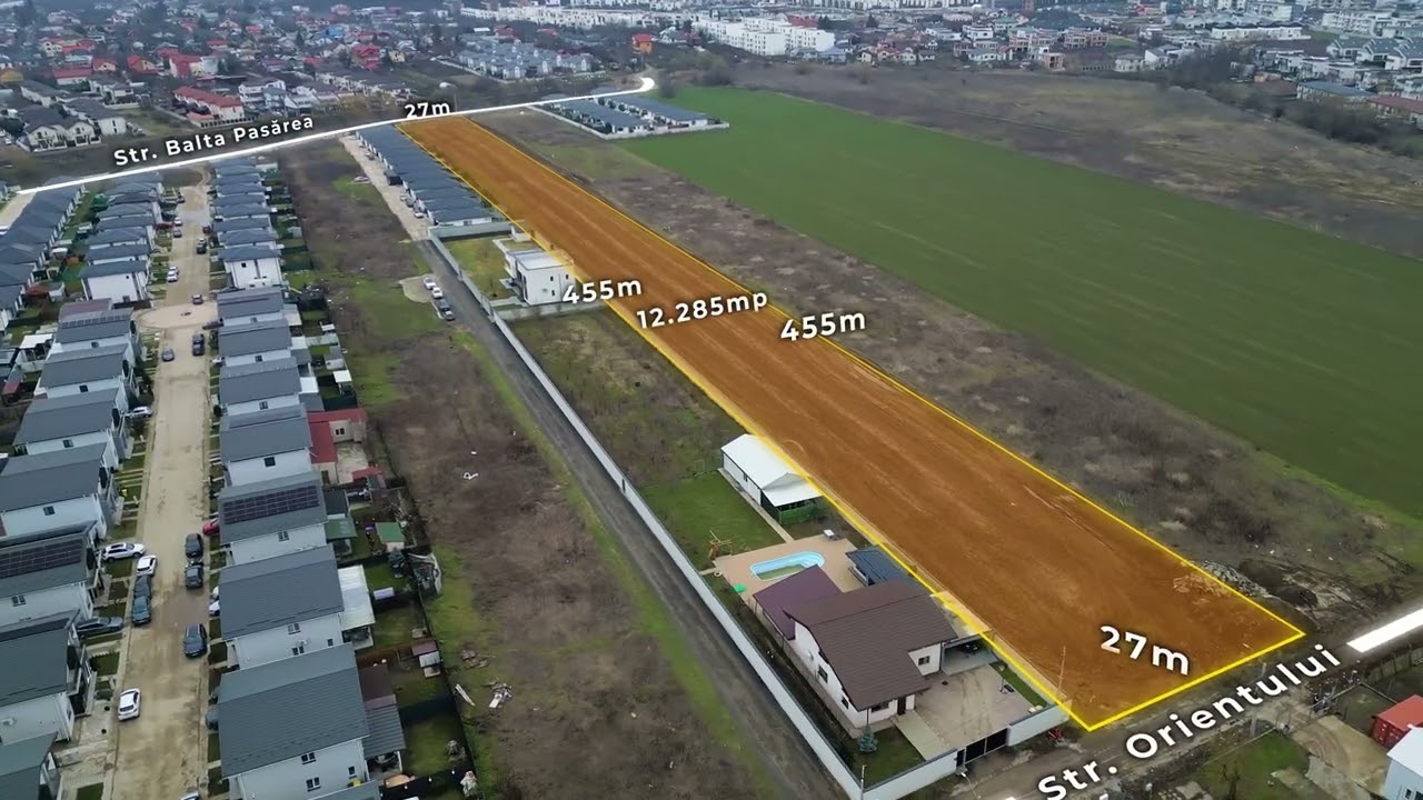 Teren intravilan, 12.200 mp, toate utilitățile, preț minimal, străzi asfaltate, Tunari, Ilfov