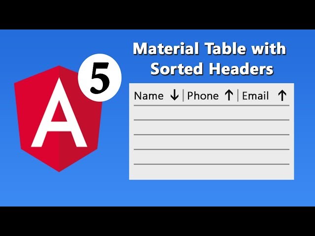 Angular 5 Material Table with Sortable Headers