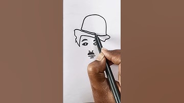 easy Charlie Chaplain drawing #trending #viral #art #drawing #youtubeshorts #shorts #satisfying