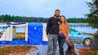 Car Camping in the Rain | Cozy and Comfortable in Our Huge Tent