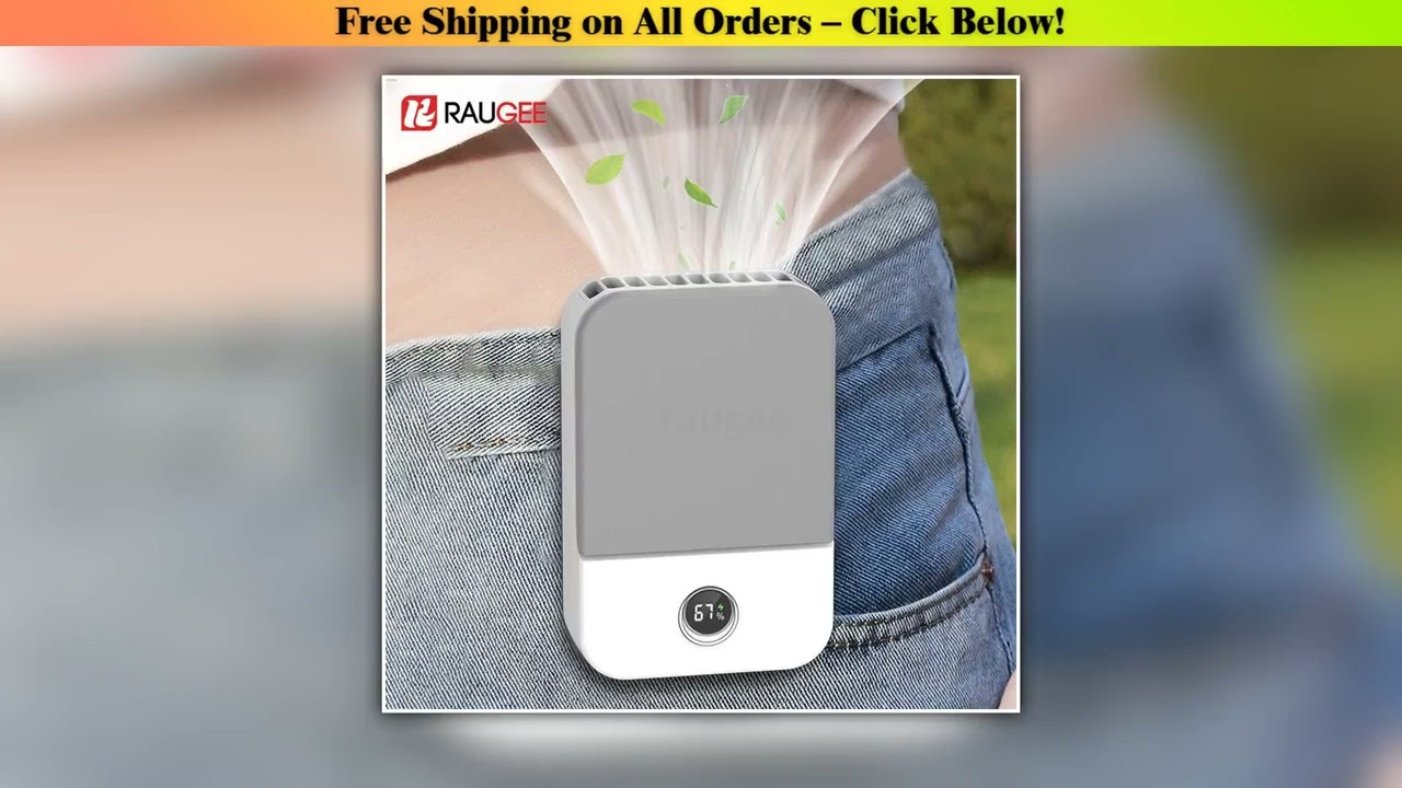 Waist Fan Portable Outdoor Mini Hanging Neck Fan 3 Gear Strong Wind Bladeless Waist Neck Fan Air Co