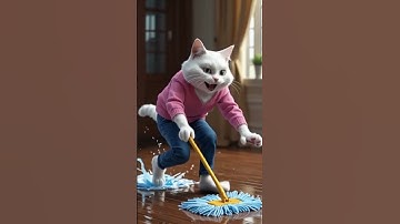 Cat’s Mopping Disaster! 😂 | Slips, Falls & Soda Everywhere! #shorts #ai #cat #animation #shortvideo