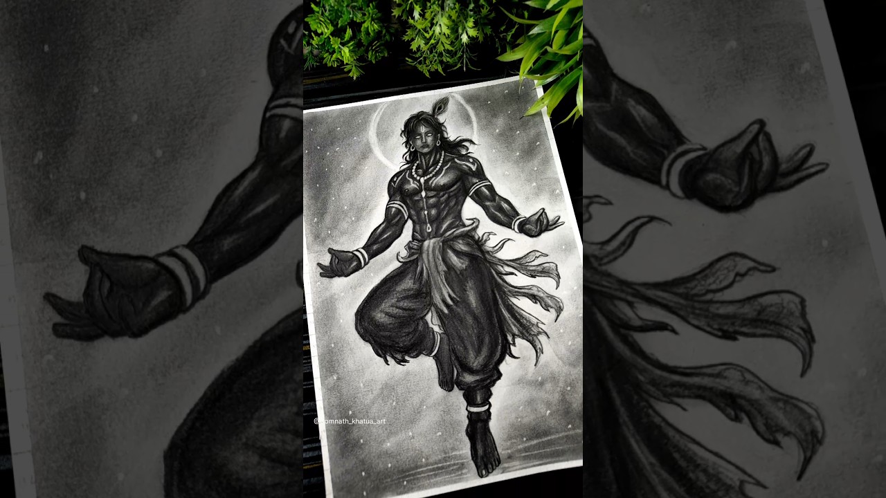 Vishwaroop Krishna Drawing Aura🔥,Lord Krishna In Animestyle Drawing Sketch 