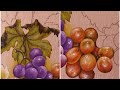 Pintura de folhas e uvas em tecido (parte 3)