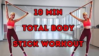10 Min Full Body Stick Workout 🔥 Standing Total Body Exercise | Stick Workout