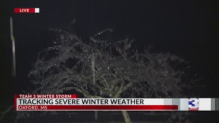 Freezing rain causes blackout in Oxford, MS