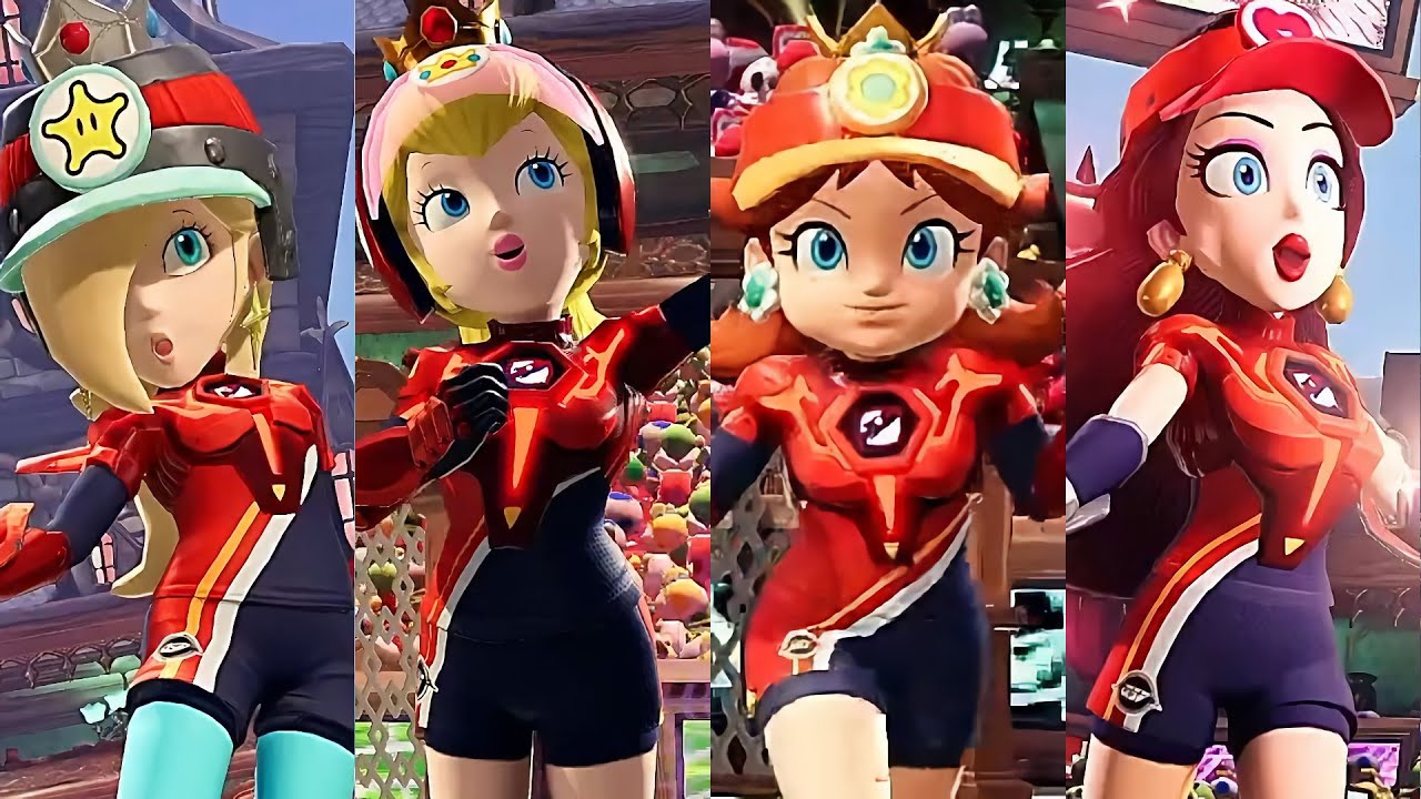 Mario Strikers Battle League Rosalina Peach Daisy and Pauline Gameplay Rockets