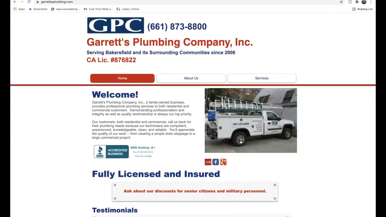 Garrett's Plumbing/Plumber in Bakersfield YouTube