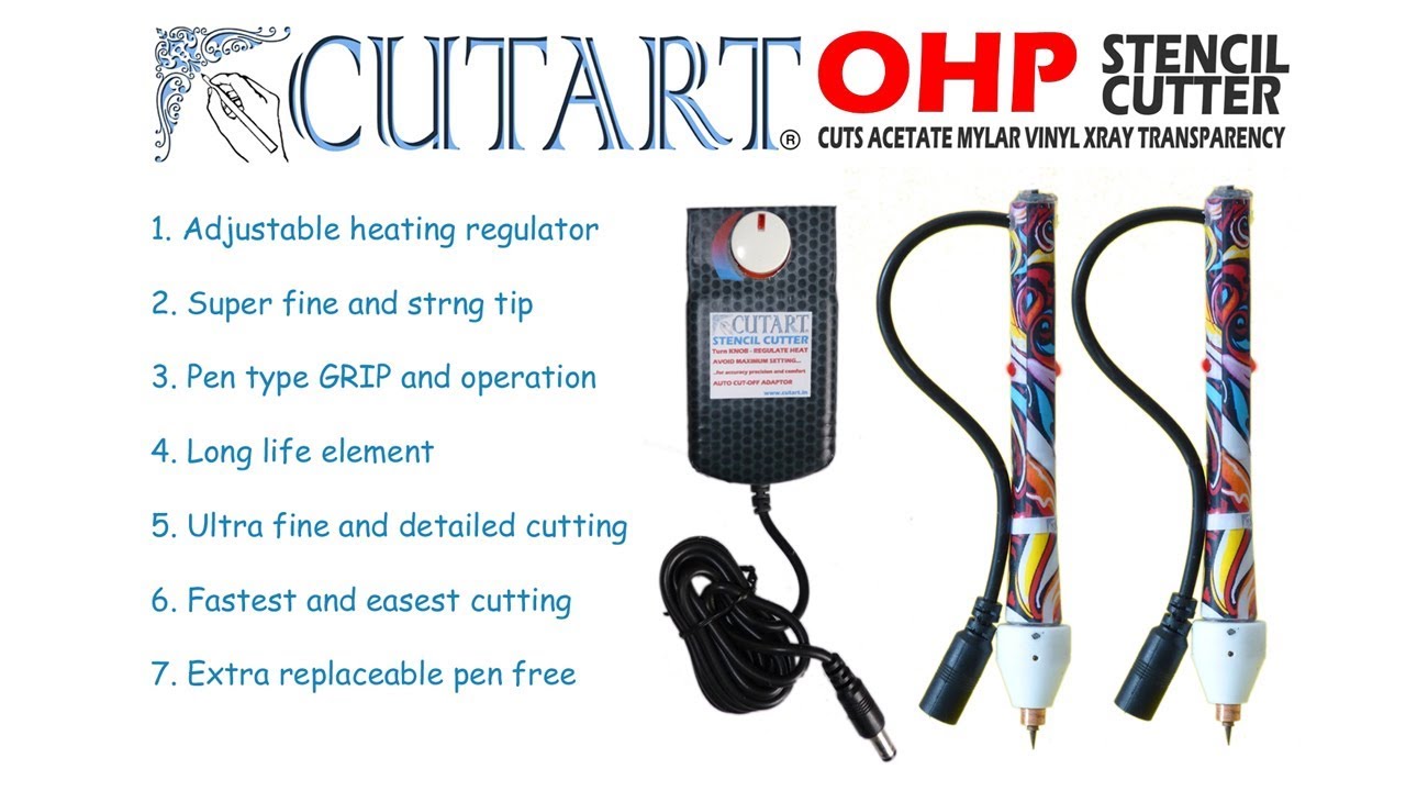 Cutart OHP Cutter : Acetate Mylar X Ray Vinyl Plastic sheet Stencil Cutting  tool 