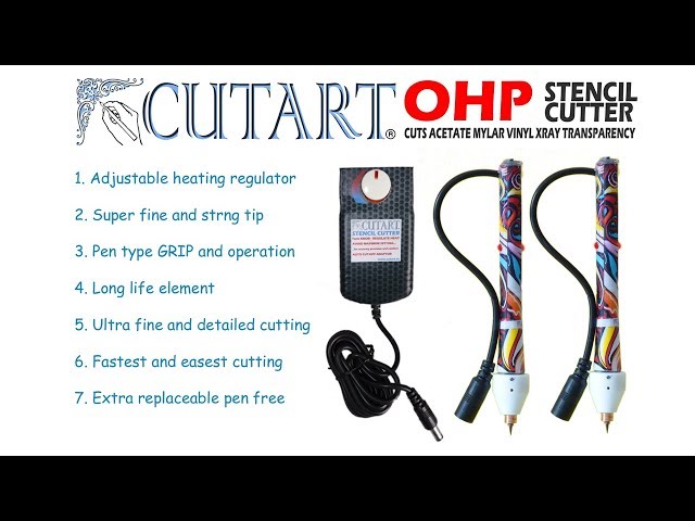 Cutart OHP Acetate Vinyl Plastic Sunboard Foam Nylon Fabric PVC Mylar  Sticker & Stencil Cutter Pen 