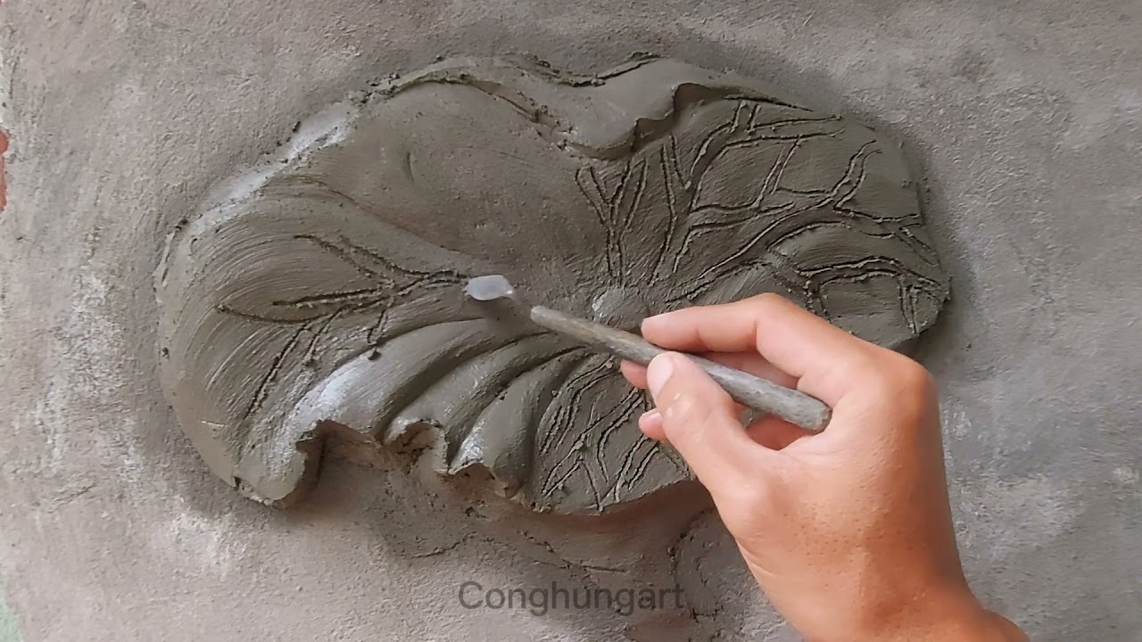 How to make a simple lotus leaf bas-relief
