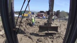 CPCS 360 excavator above 10 tonnes mock trench with man hole.