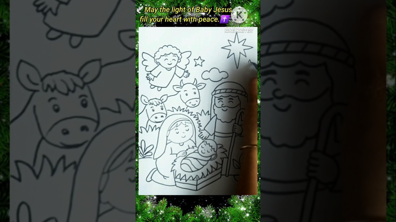 Jesus birth drawing 