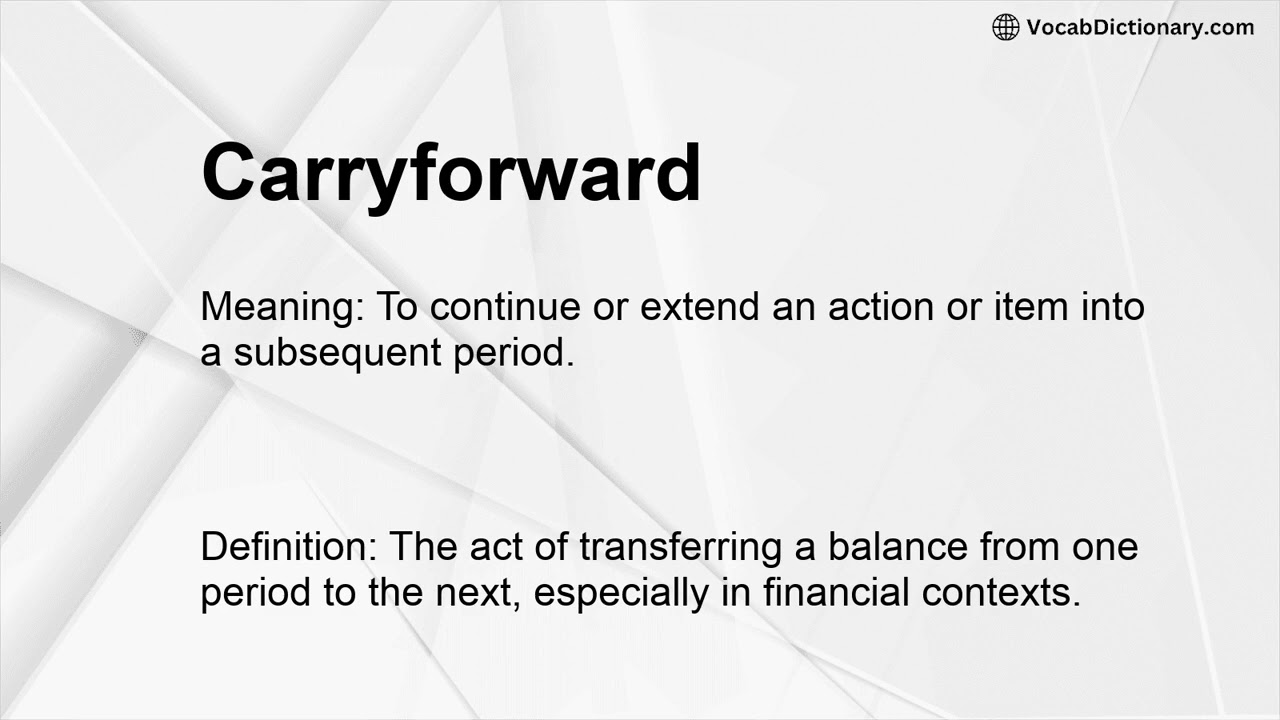 Carryforward Meaning