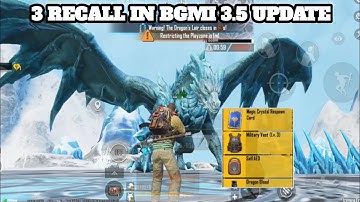 3 RECALL IN BGMI 3.5 UPDATE | HOW TO GET 3 RECALLS IN BGMI/PUBG MOBILE