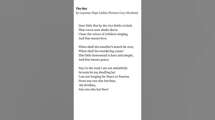 The Hut by Laurence Hope (Adela Florence Cory Nico...