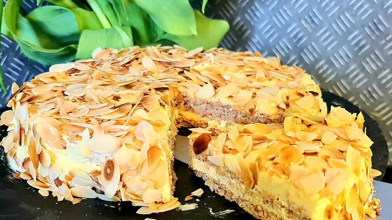 Ikea Cake Gateau Suedois Biscuit Amandes Creme Et Amandes Effiles Facile Et Rapide Youtube