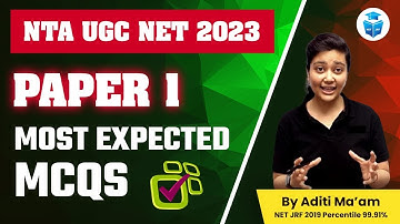 UGC NET 2023 | How to Score 80+ Marks in UGC NET Paper 1? 100% Sure Topics MCQs by Aditi Mam