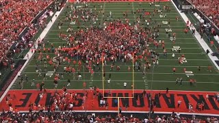 Oklahoma State UPSETS #9 Oklahoma and fans storm the field