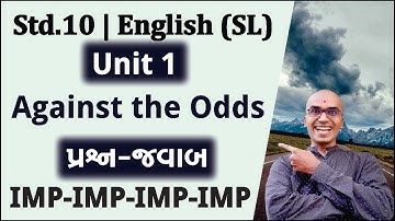 Std.10 English (SL) Unit 1 Against the Odds IMP Question Answer | Harsh Barasiya