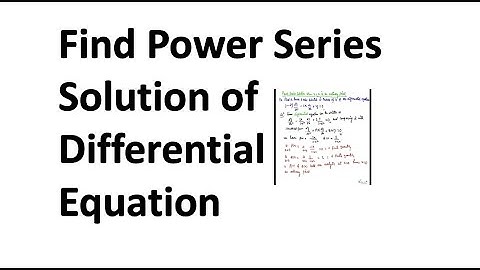 Find Power Series Solution of Differential Equation | Lecture in Hindi/Urdu
