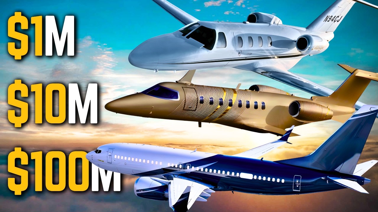 Частные самолеты за 1 млн долларов, за 10 млн долларов и за 100 млн долларов — шокирующие различи...
