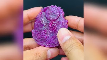 Tượng Đá Ruby Tự Nhiên Tạc Phật Di Lạc. Tượng Cao 56mm ngang 46 mm