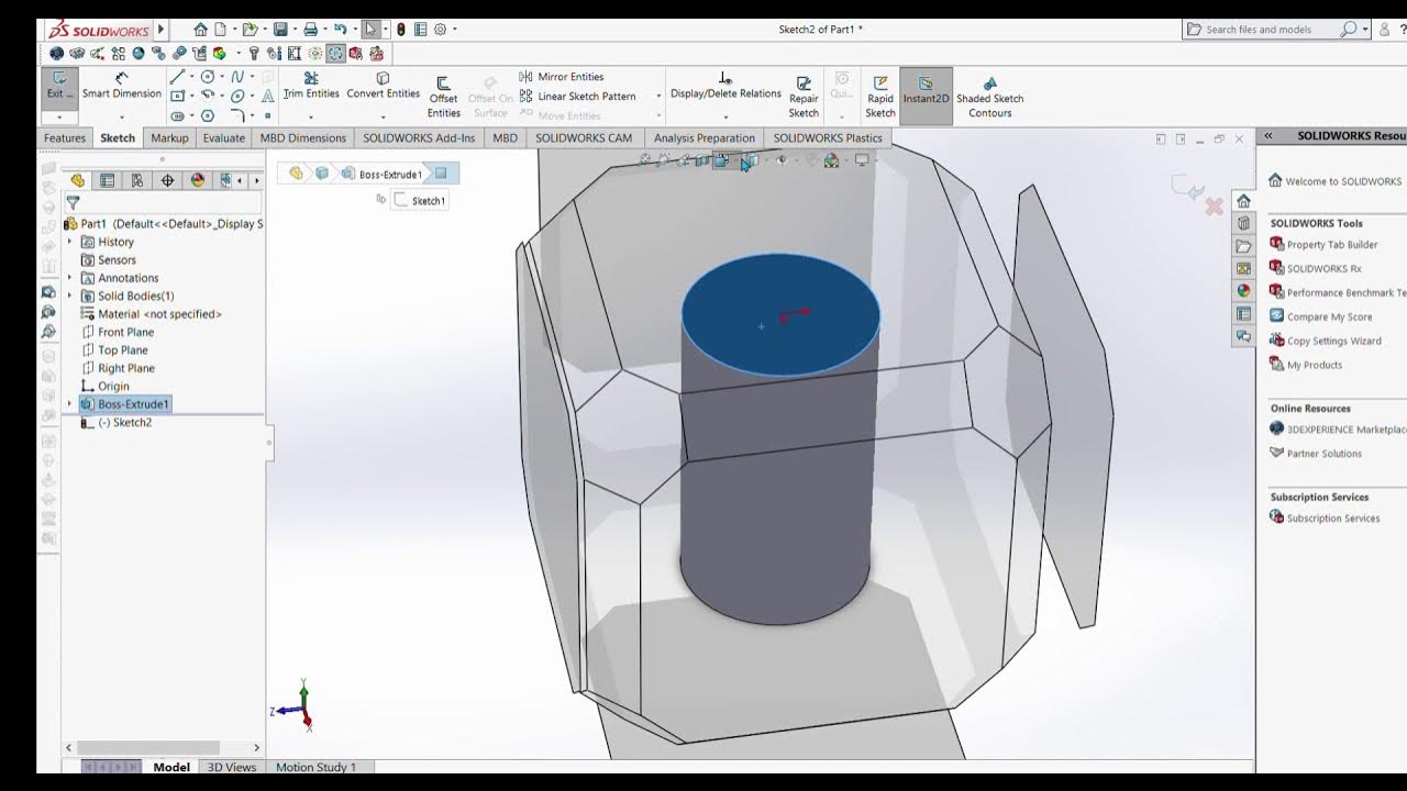 Hollow Tube SolidWorks 101 CADCAM DESIGNING YouTube