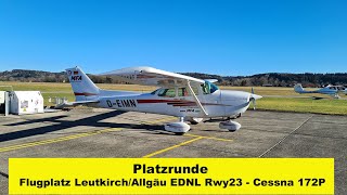 Cockpit Flug - Platzrunde Leutkirch EDNL - Flugschule - Cessna 172P