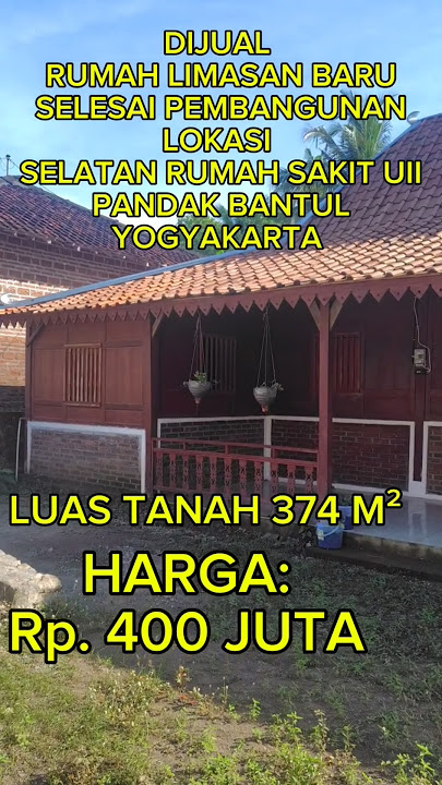 DIJUAL RUMAH LIMASAN BARU SANGAT MURAH BUAT BIAYA KE LUAR NEGERI LOKASI PANDAK BANTUL YOGYAKARTA