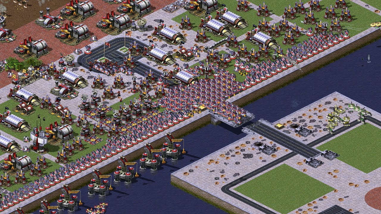 Red ALert 2 Extra hard AI | 7 vs 1 | Protect the Flag | Great Britain vs 7 random | aircraft carrier
