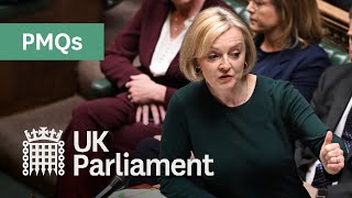 Liz Truss's last Prime Minister's Questions (PMQs)  19 October 2022