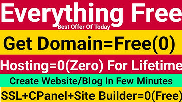 Get Free Domain & Free Premium Hosting For Website Or Blog With Free CPanel, Free SSL & Site Builder