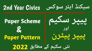 2nd Year Civics Paper pattern 2022 | 12th Civic Paper Scheme 2022 | 2nd Year Civics Guess Paper 2022