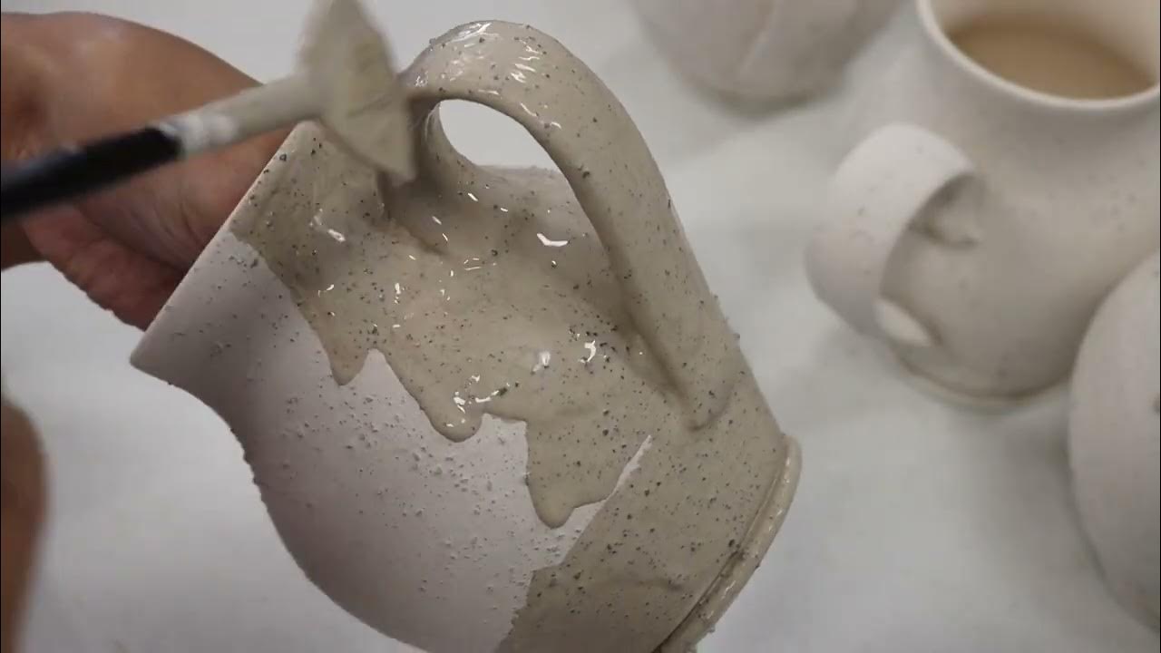 GLAZING 1 LAYERING MAYCO GLAZES, WINTER WOOD, LIGHT FLUX AND AMACO