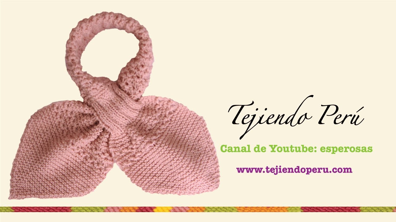 bufanda cruzada dos agujas