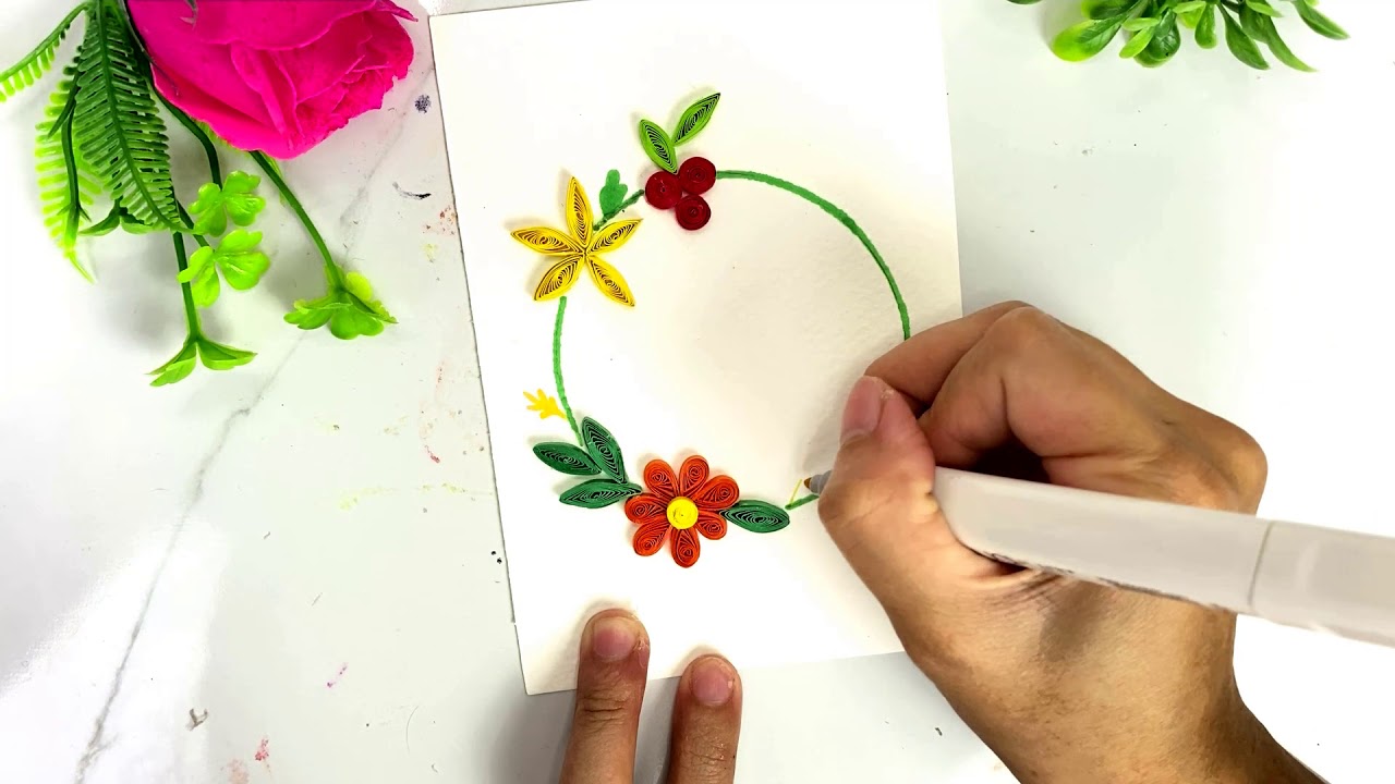 Красивые идеи поздравительной открытки ручной работы 2020 | Бумага Квиллинг Цветочная Открытка