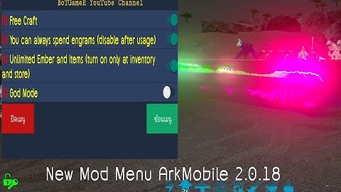 ArkMobile New Mod Menu 2.0.18// Free God Mode