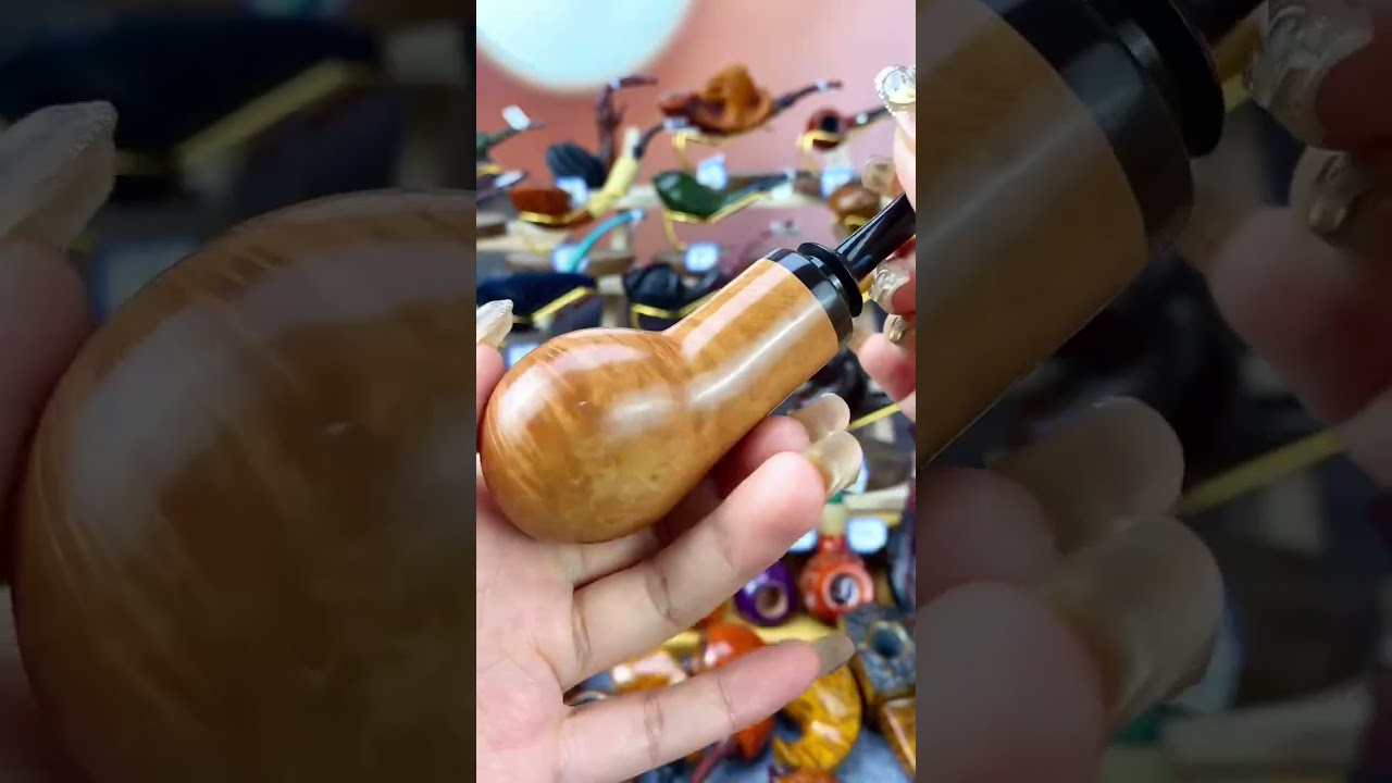 MUXIANG Handmade Straight Top Grade Briar Apple Smoking Pipe With Cumberland Mouthpiece For Beginner