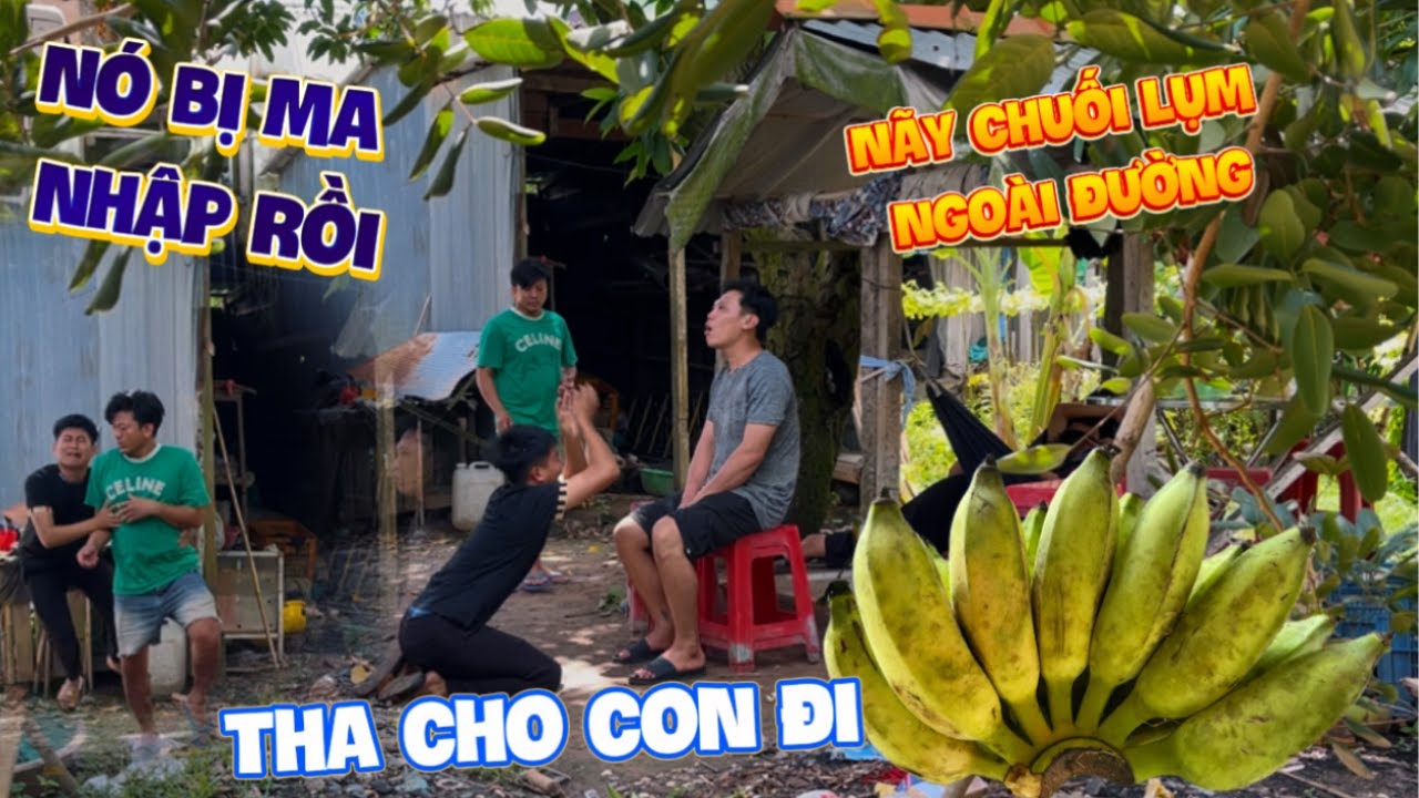 Chú 2 lượm nảy chuối cúng ngoài đường đêm về cho cả taem ăn và cái kết | HoàiPhong TV