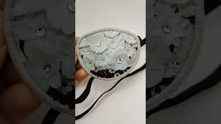 Woman eye patch with rhinestones for wedding, holiday, party.Strabismus and lazy