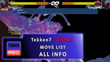 Tekken 7: GIGAS move list ALL INFO