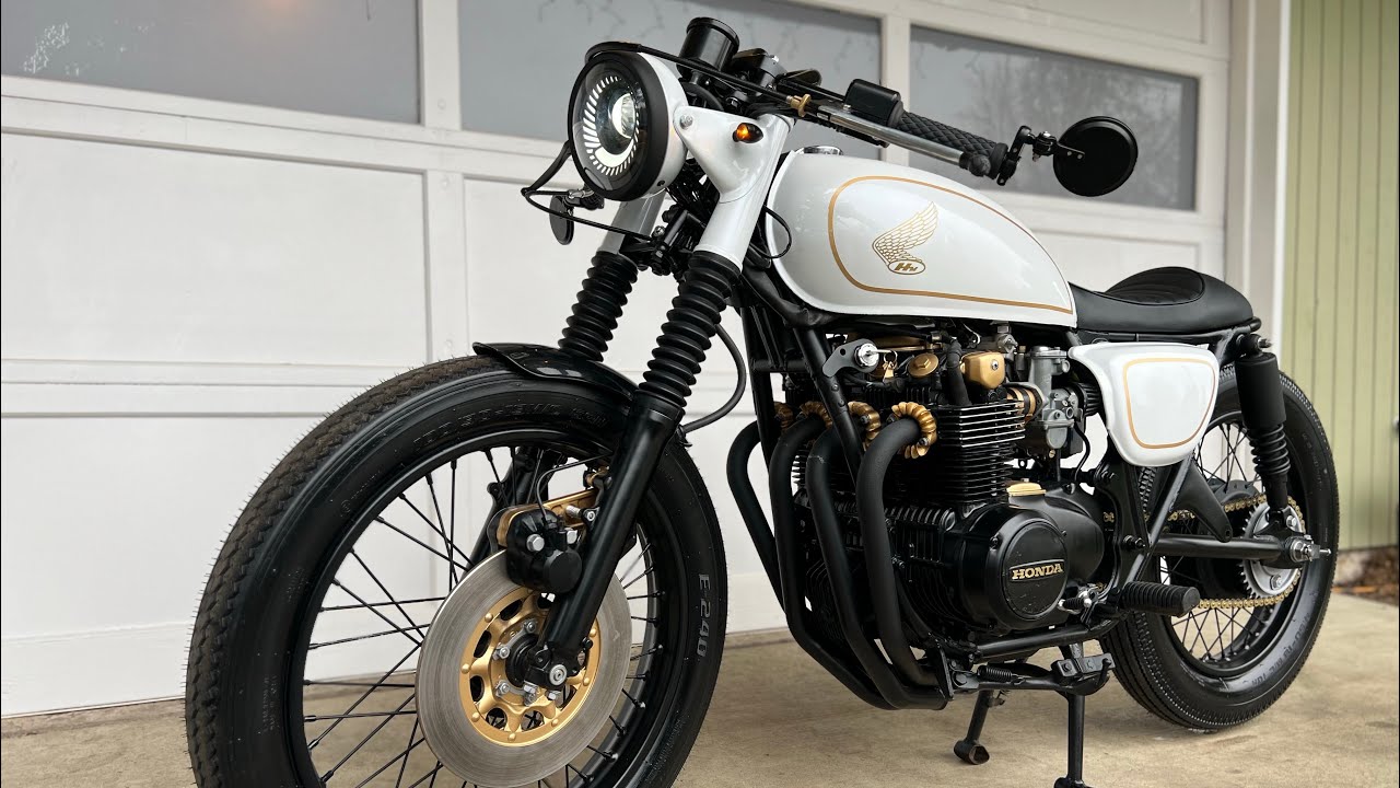 Beautiful Pearl White 1974 Honda CB550 Cafe