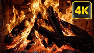 Relaxing Virtual Fireplace 4K 🔥 3 Hours Of Cozy Fireplace Burning & Crackling Fire Sounds (No Music)